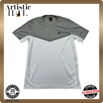 Nike Men's L Grey/White Dri-FIT Color Block T-Shirt