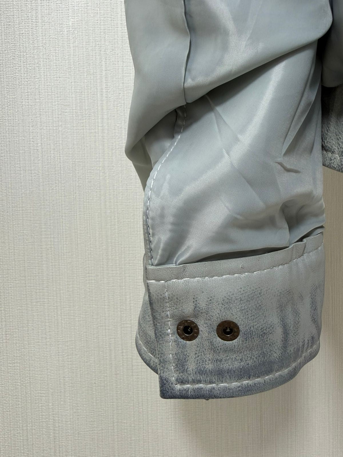 Men's Italian Sheepskin Genuine Leather Premium Soft Jacket Blue Coat Size Large