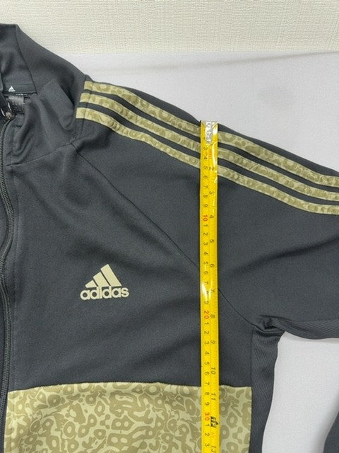 Adidas Primegreen Black Track Jacket XL Gold Print Zipper Long Sleeve