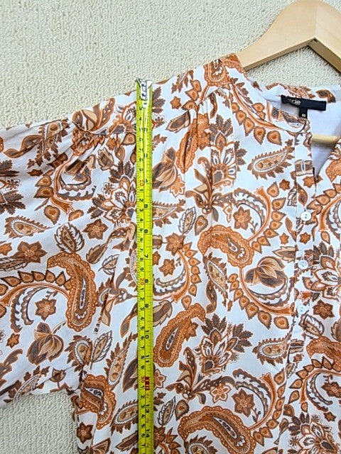 Maje Brown Paisley Long Dress Size 40 FR Silk Viscose NWT