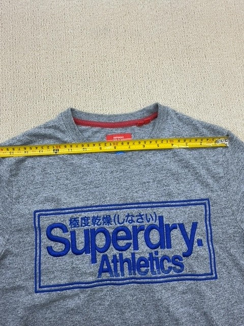 Superdry Men's Grey Marl Athletic T-Shirt Short Sleeve Relaxed Fit