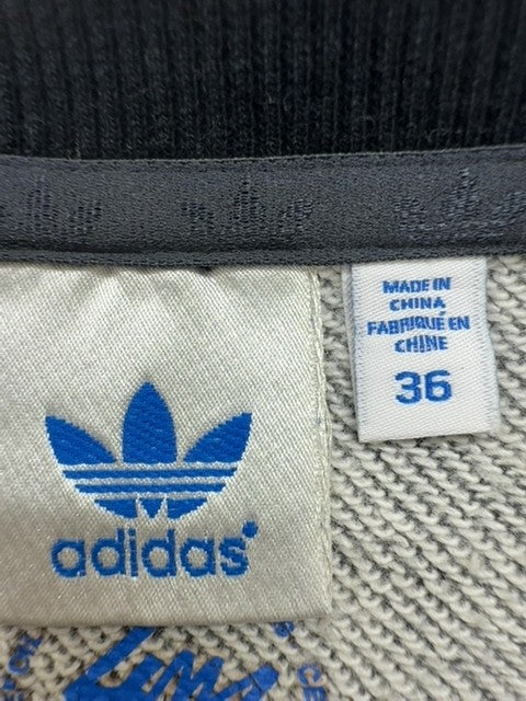 Adidas Boys Gray Raglan Sweatshirt Size 36 Originals Crew Neck Pullover
