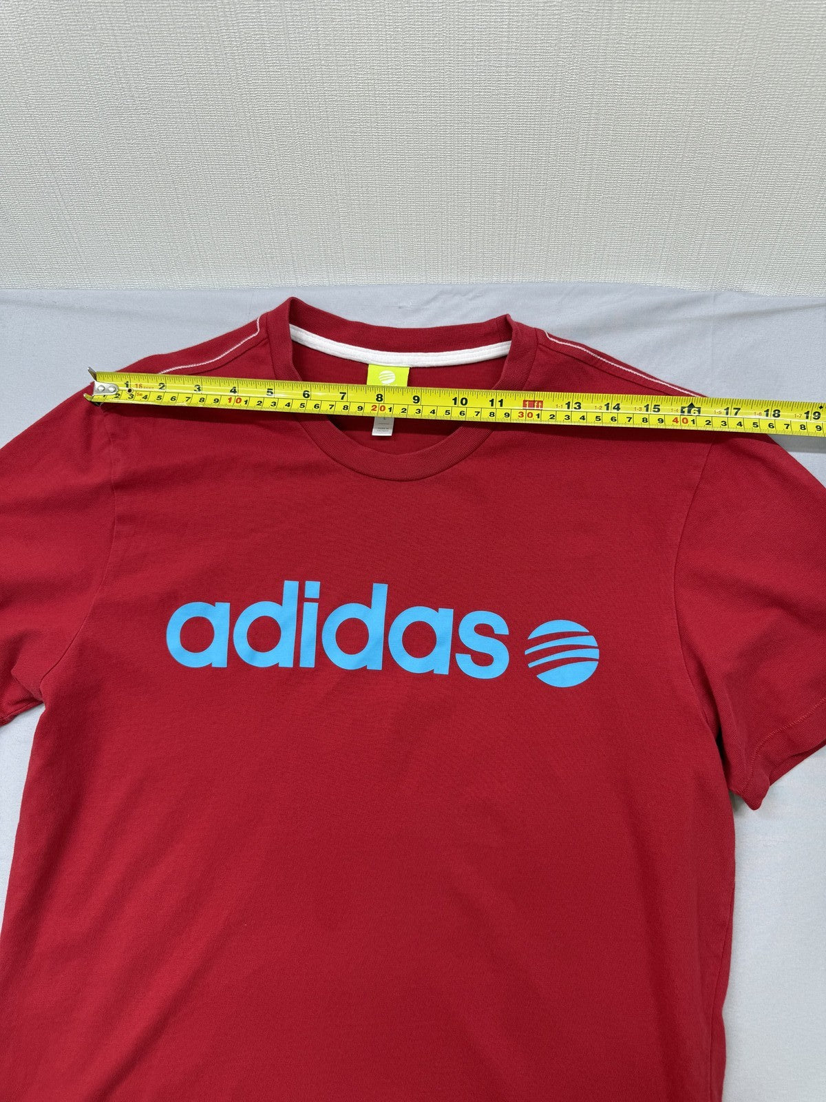 Adidas Neo Logo Graphic Red Cotton T-Shirt Men's L