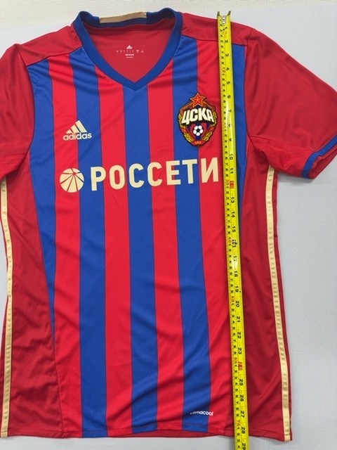Adidas CSKA Moscow Red Striped Jersey L Climacool V-Neck L