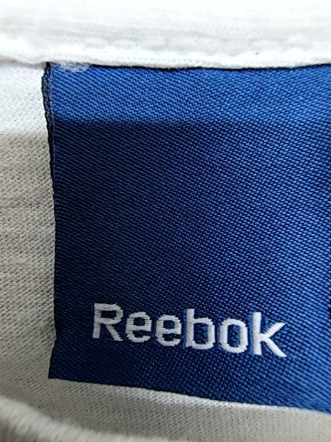 Reebok Men's White Short Sleeve T-Shirt XL Logo Crewneck Italy