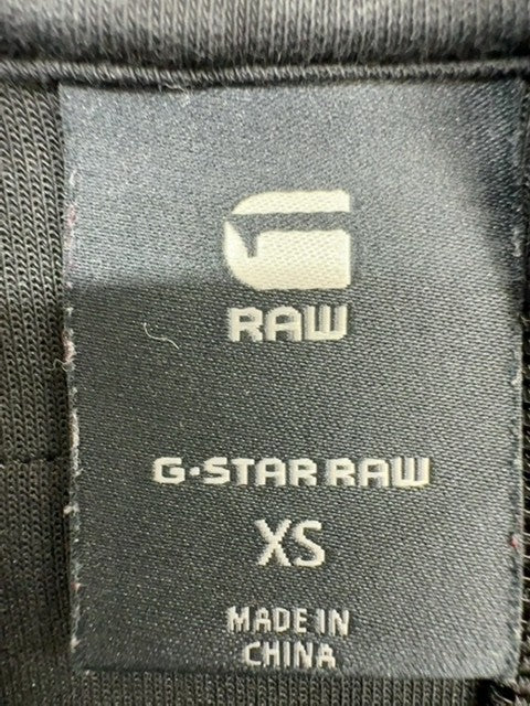 G-Star Raw Men's Gray Zip Hoodie XS Mock Neck Stripes