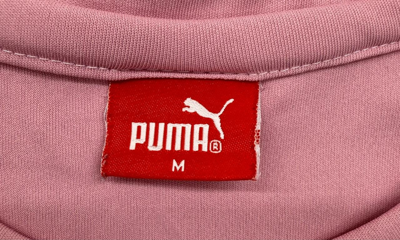 Puma Pink M Short Sleeve Crew Neck T-Shirt Polyester Classic Fit