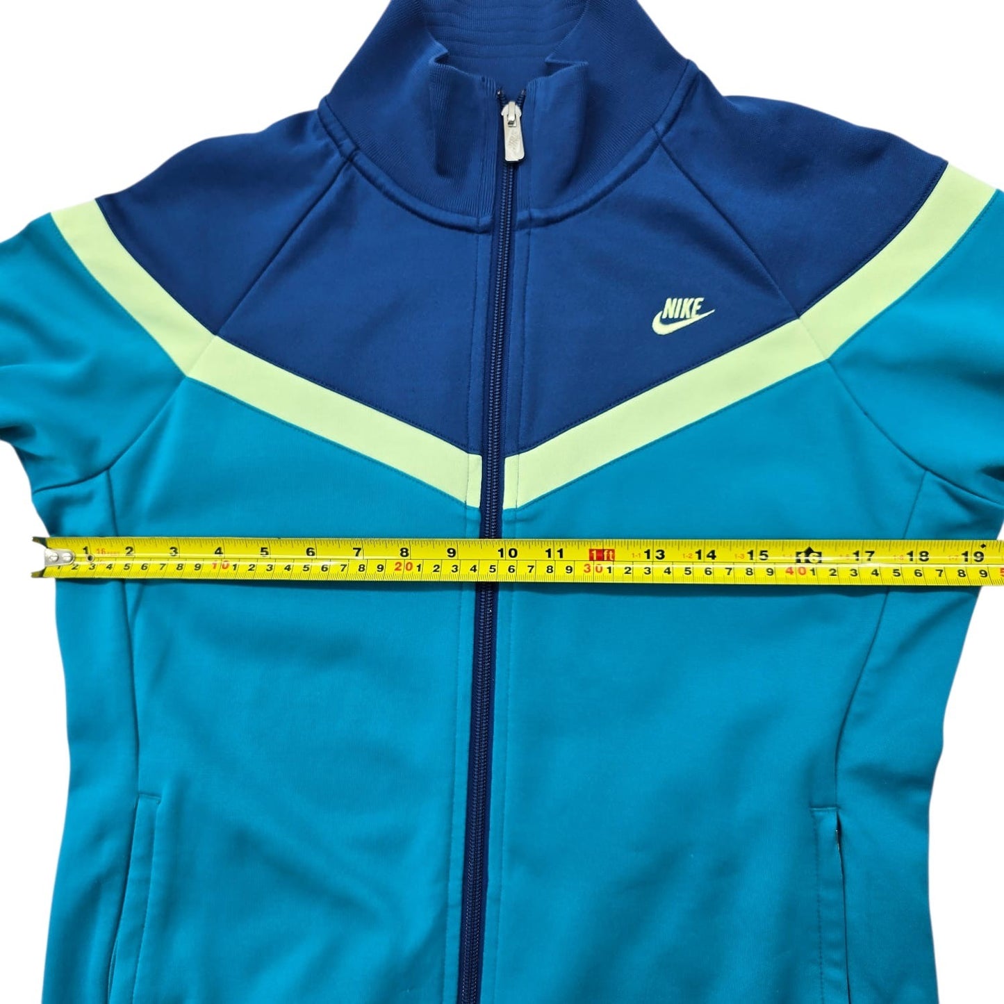 Nike Girls Color-Block Track Jacket Blue/Teal/Lime Size L