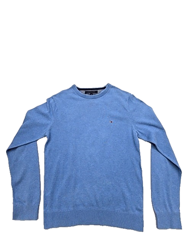 Tommy Hilfiger Men's XS Blue Cable Knit Crewneck Sweater Cotton