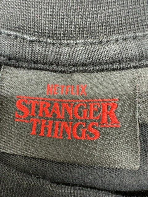 Netflix Stranger Things Black Graphic T-Shirt Men L Cotton Short Sleeve