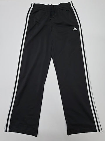 Adidas Unisex Kids Black Track Pants Drawstring Size S Straight Leg