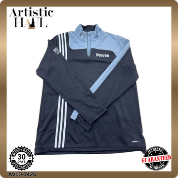 Adidas Men's Navy XXL Track Jacket ClimaLite Stripes Zipper