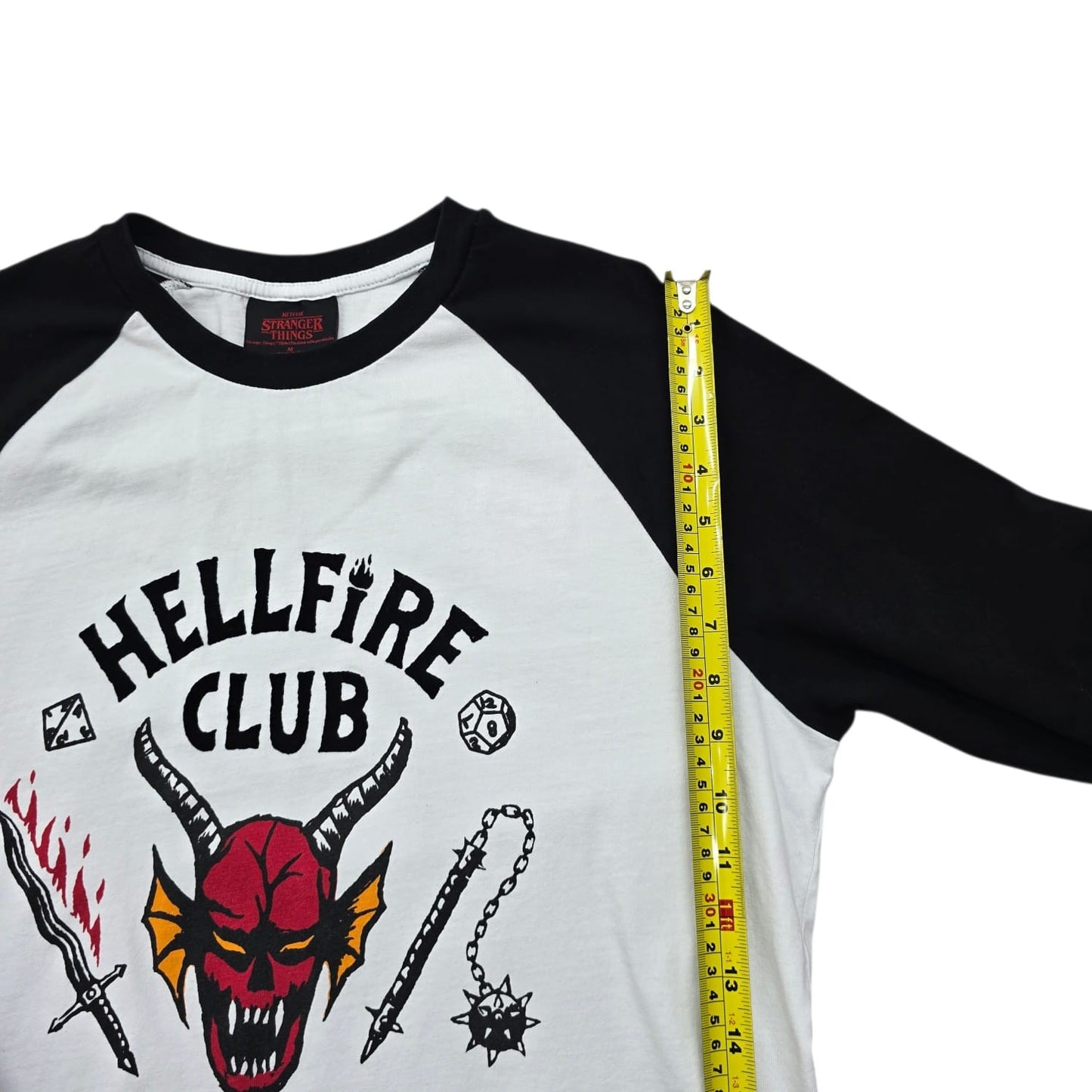 Netflix Stranger Things Hellfire Club White/Black Long Sleeve M