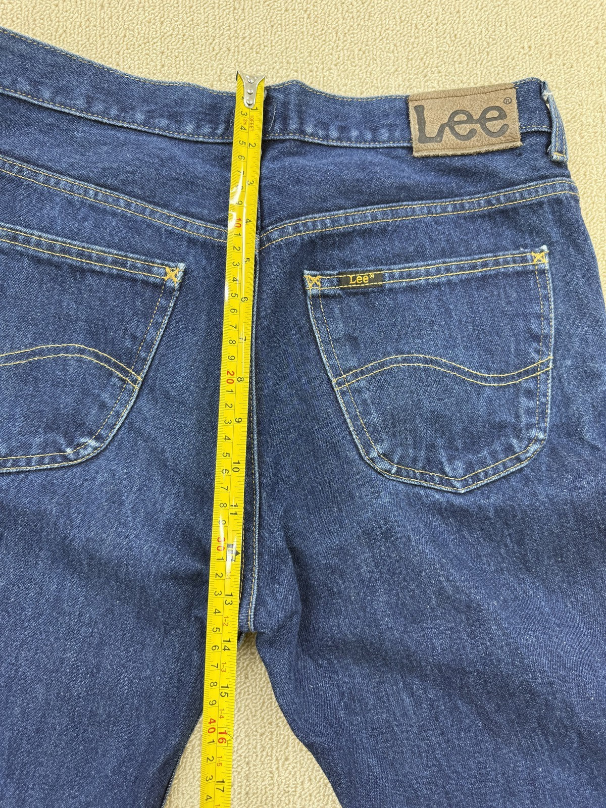 Lee Men's Blue Straight Jeans W34 L30 5Pocket Zip Fly Gold Stitch