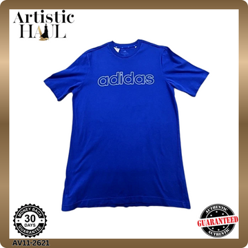 Adidas Boys Blue Graphic T-Shirt XL Short Sleeve Cotton Crew