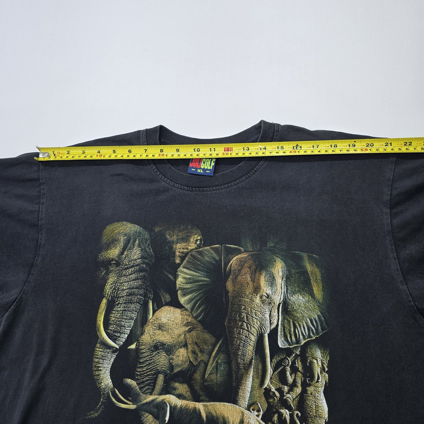 JuliGulf Men Black Elephant Graphic T-Shirt Size XL Regular