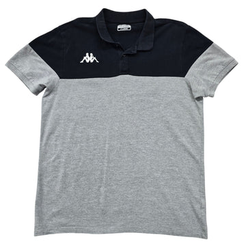 Kappa Men's Grey Black Color Block Polo Shirt XL