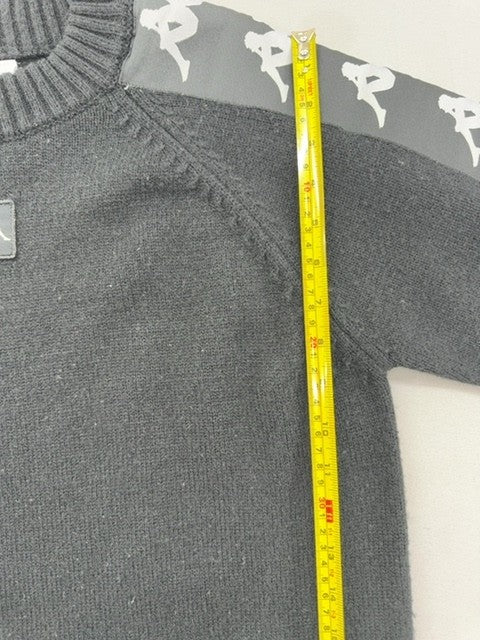 Kappa Unisex Crewneck Sweater Black Medium Long Sleeve Logo Knit