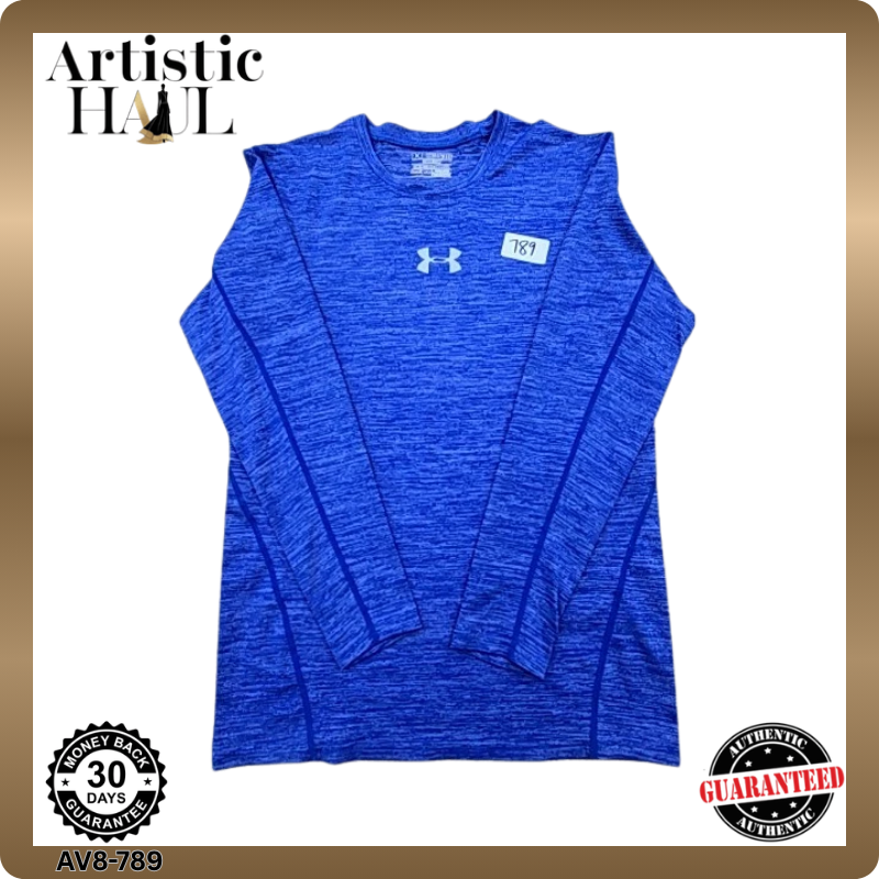 Under Armour Men's HeatGear Compression Long Sleeve Blue XL