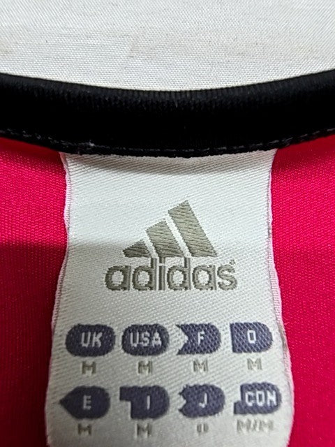 Adidas Pink Striped Football Jersey Men's M Short Sleeve Crewneck