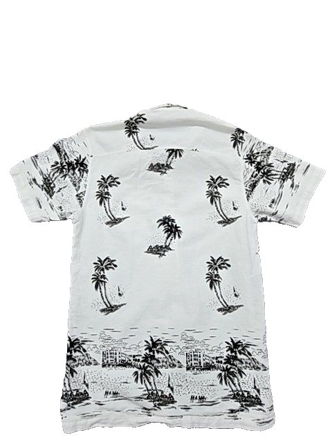Vineyard Vines Men's White Palm Tree Camp Collar Shirt Size M