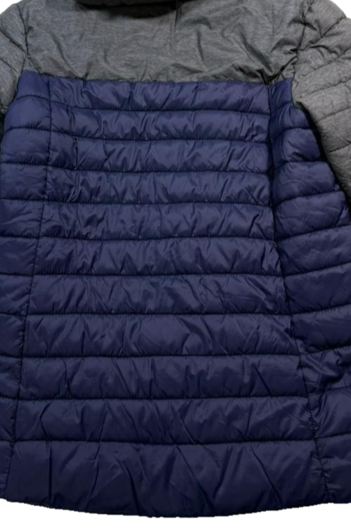 Kappa Gray Blue Puffer Jacket SICASAL Team Quilted Hooded Parka Size S