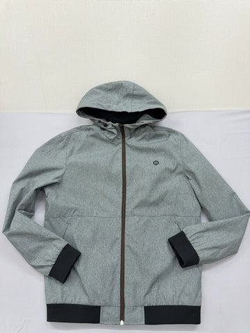 Jack & Jones Men's Gray Zip Hoodie M Water Repellent Bonded