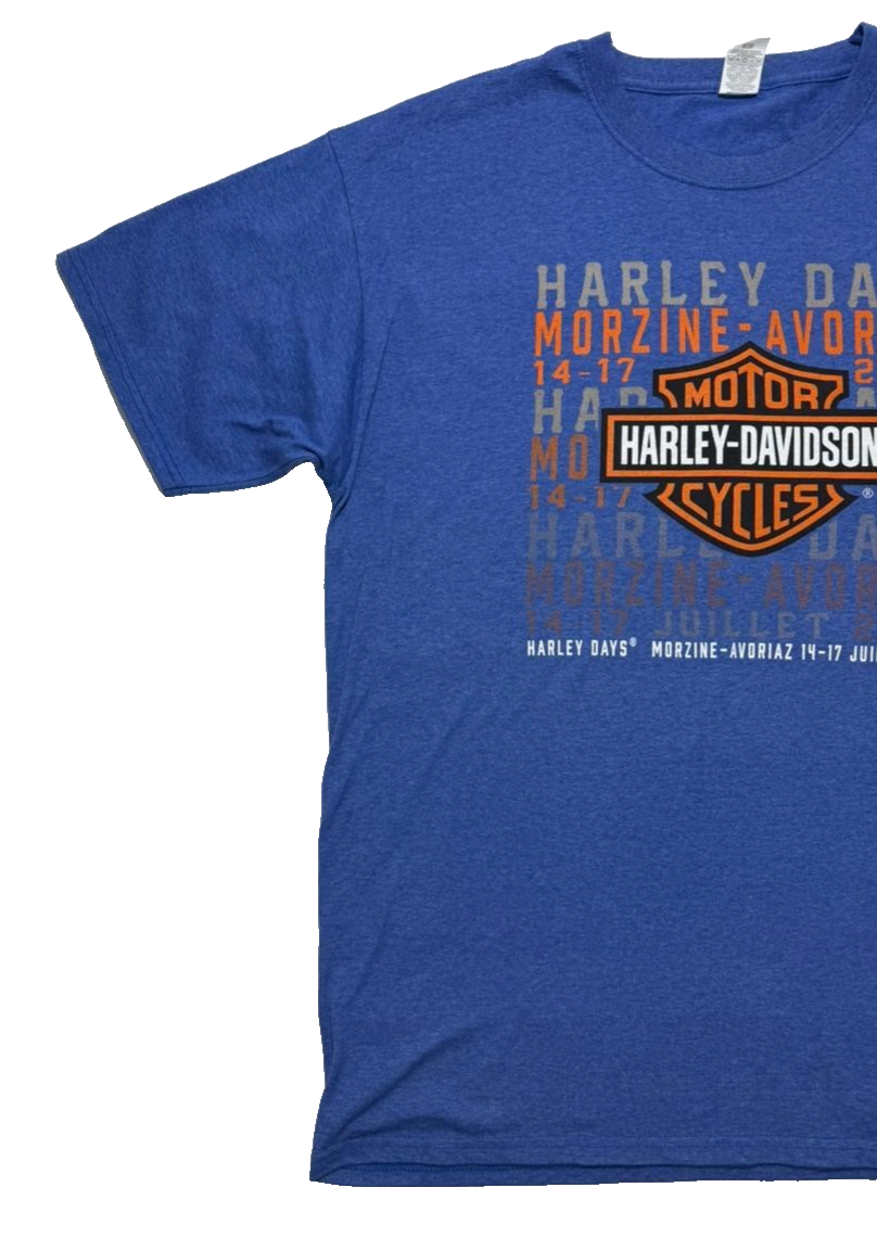 Harley-Davidson Morzine-Avoriaz "Harley Days" Event T-Shirt Blue Fruit Of Loom