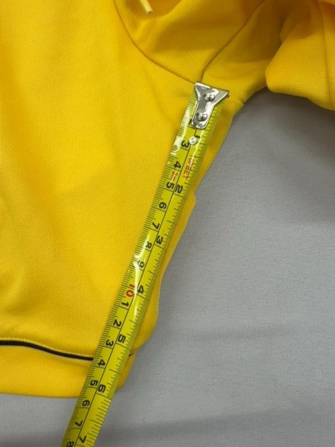 Adidas Unisex Yellow Striped Shorts Size L 3-Stripes Drawstring