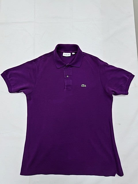 Lacoste Purple Cotton Pique Polo Shirt Men's M Classic Fit Short Sleeve