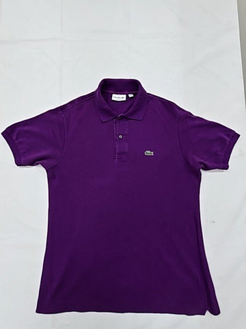 Lacoste Purple Cotton Pique Polo Shirt Men's M Classic Fit Short Sleeve
