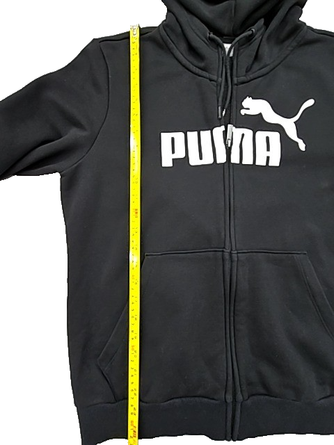 PUMA Men's Black Zip-Up Hoodie XL Regular Fleece 682586