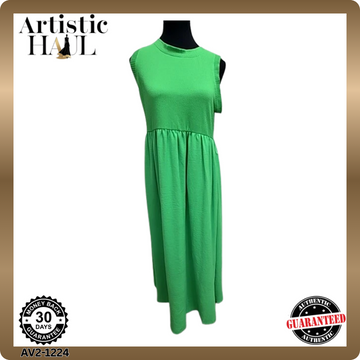 Isaac Mizrahi NY Green Maxi Rib Knit Sleeveless M Women USA