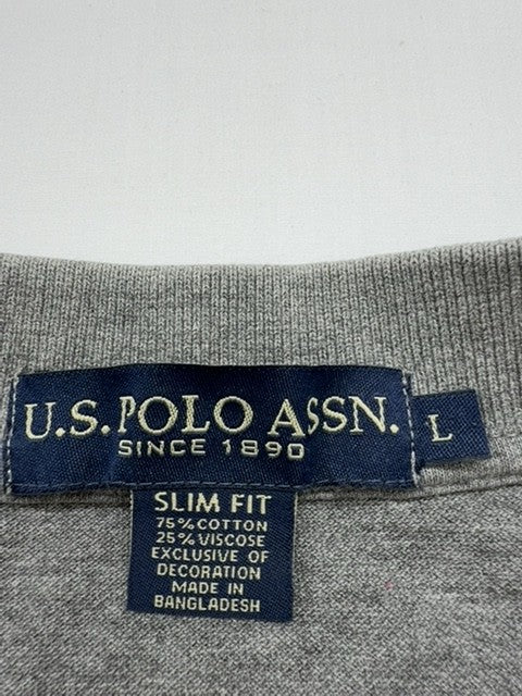U.S. Polo Assn. Men Gray Polo Shirt size L product image 3