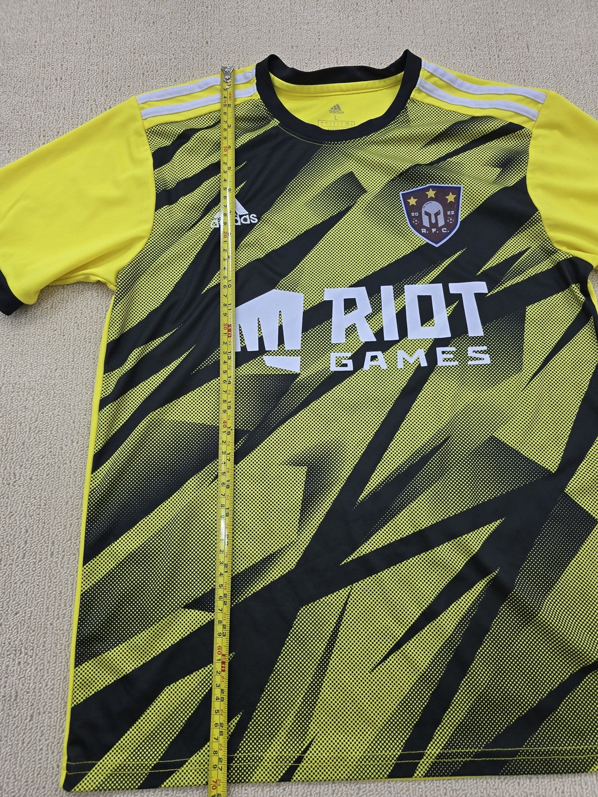 Adidas Yellow Soccer Jersey Men's L AEROREADY Moisture-Wicking Mesh