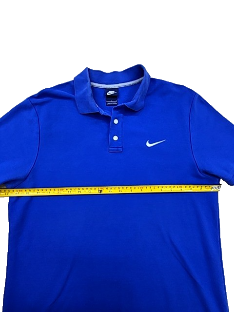 Nike Men's L Blue Short Sleeve Polo Button-Down Shirt Solid