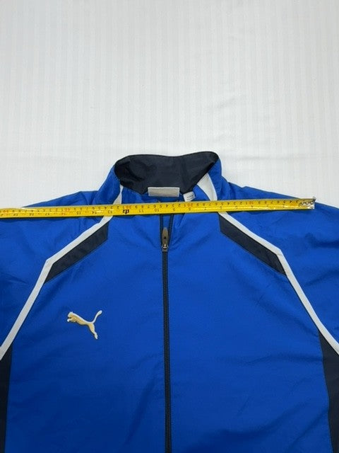 Puma Men's XL Blue Zip Track Jacket White Piping