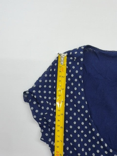 Special Basics Women Navy Blue Polka Dot Fit & Flare Dress Size M Good Cond