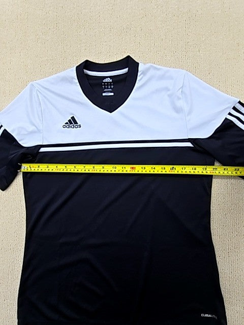 Adidas Women's Black White Climacool Soccer Jersey L V-Neck