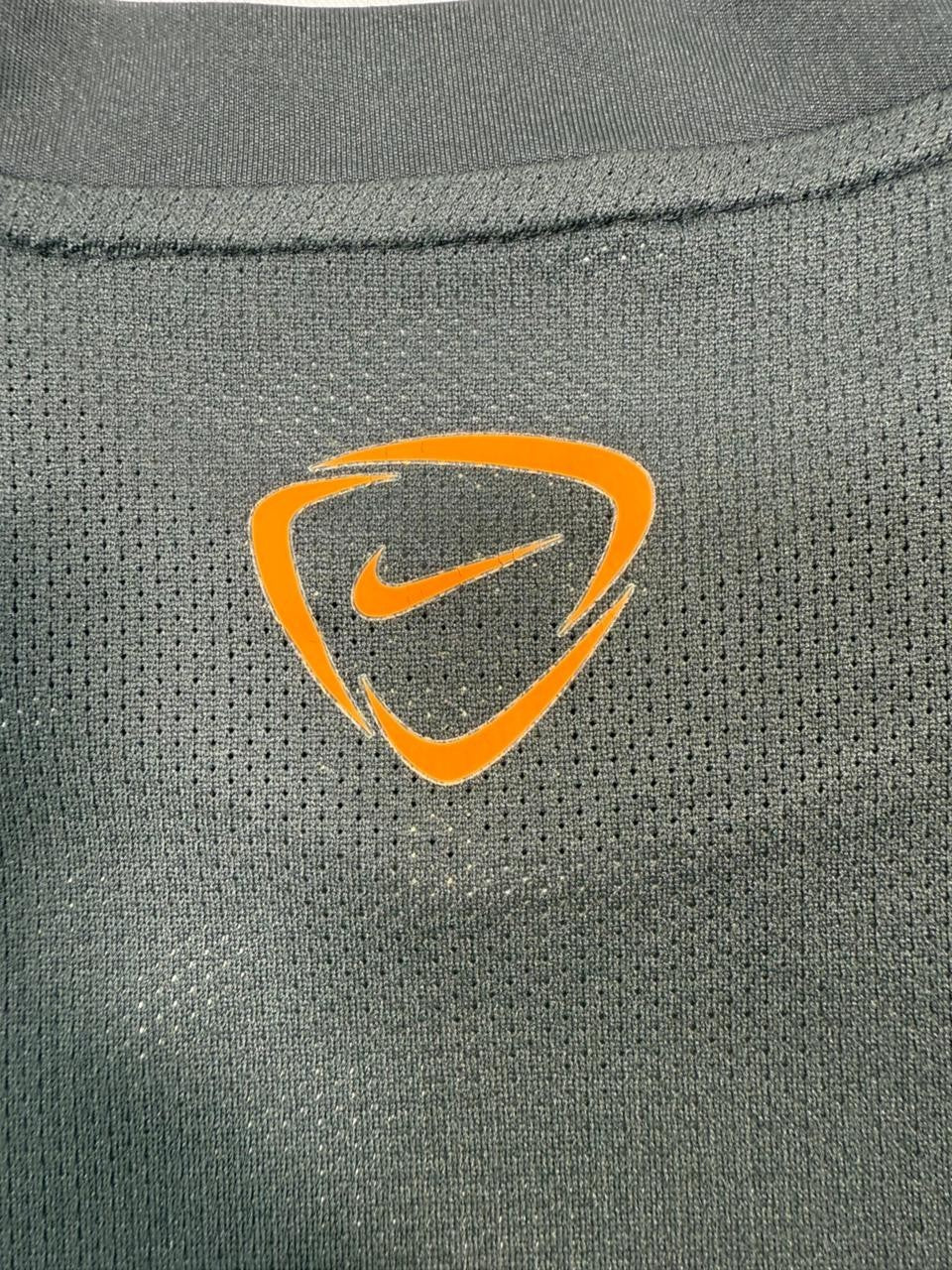 Nike Dri-FIT Men's Training T-Shirt Black Orange Gradient Swoosh Athletic Large
