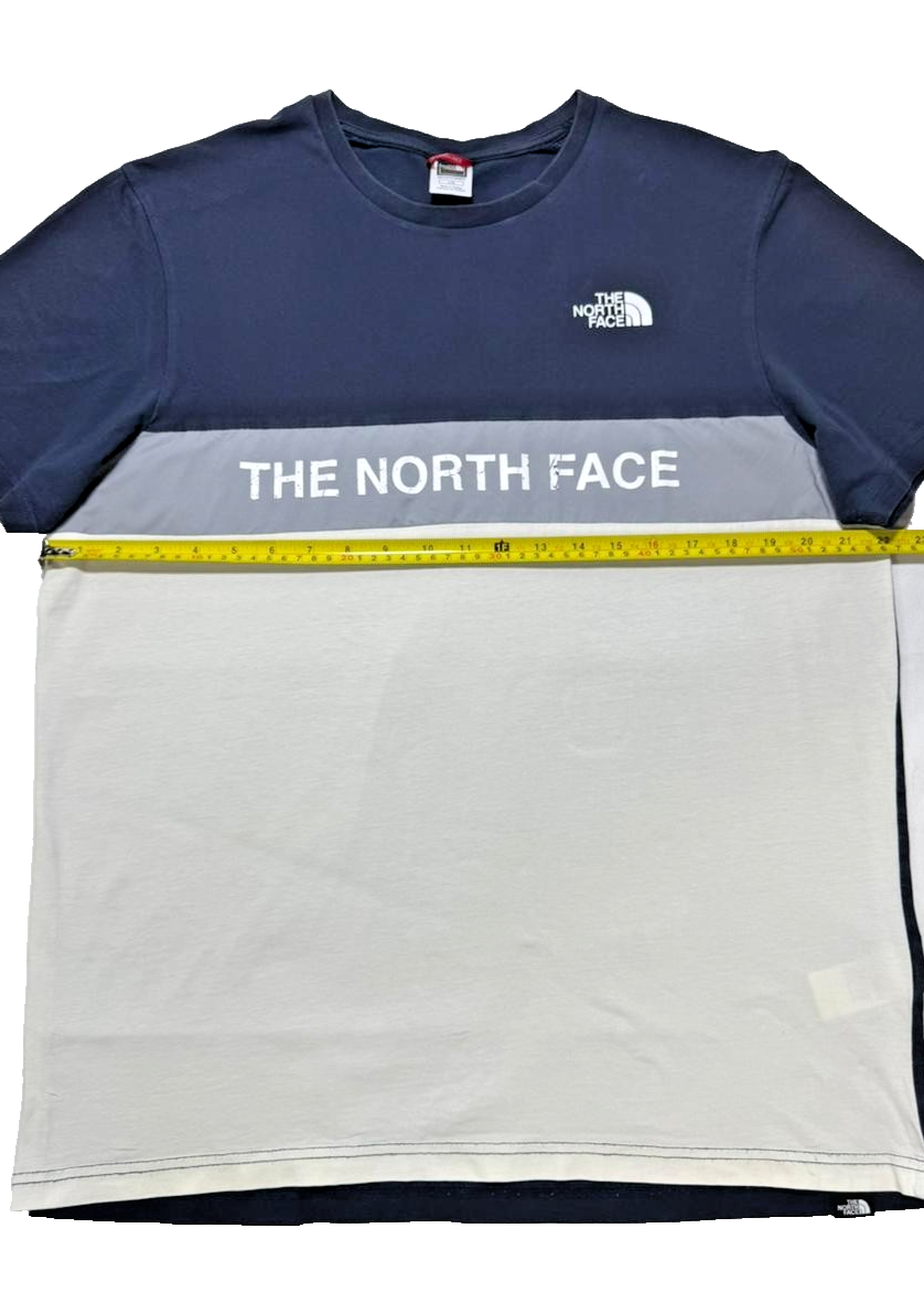 The North Face Men's T-Shirt Woven Colour Block Tnf Crew Neck Cotton Casual Tee