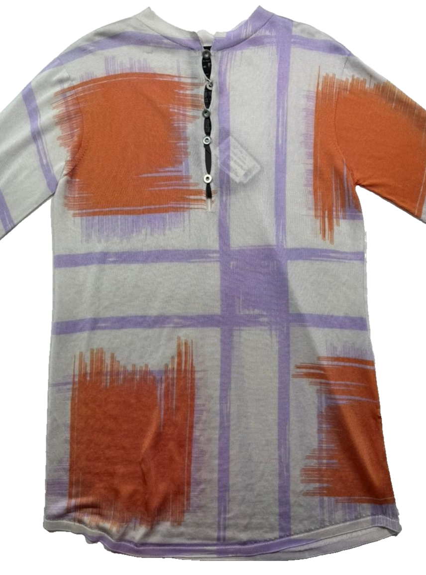 BNWT Giorgio Armani Women's Abstract Print Button-Front Tunic Top Italy Size 40