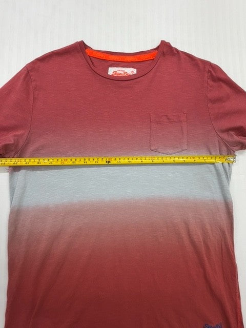 Superdry Men's Red Ombre T-Shirt XL Vintage Relaxed Fit