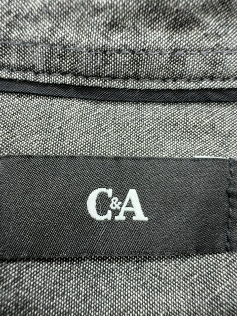 C&A Men’s Gray XXL Cotton Blend Button-Up Long Sleeve Shirt
