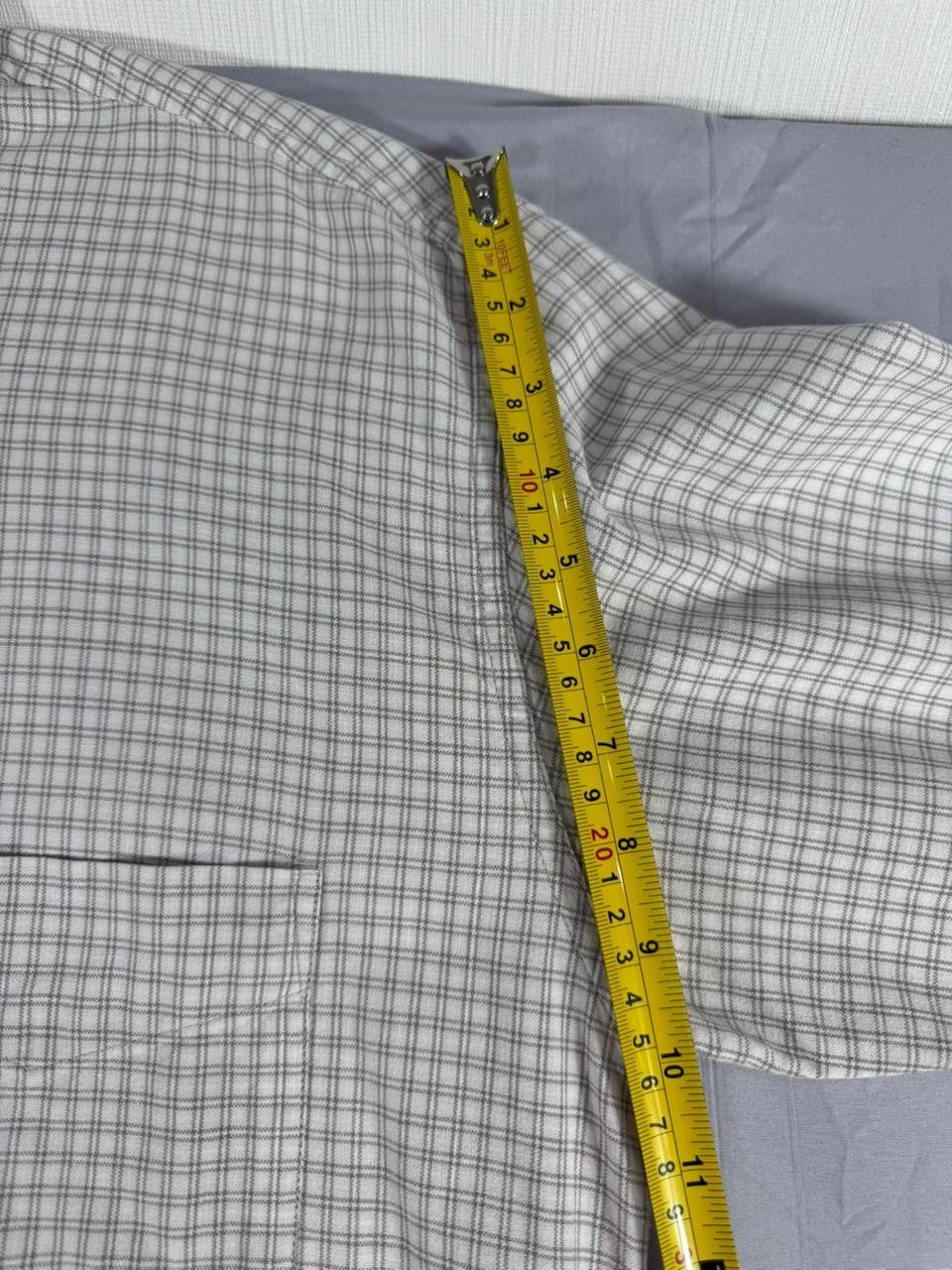 Dickies Men's Button Up Shirt Large L Grey Check Long Sleeve Workwear