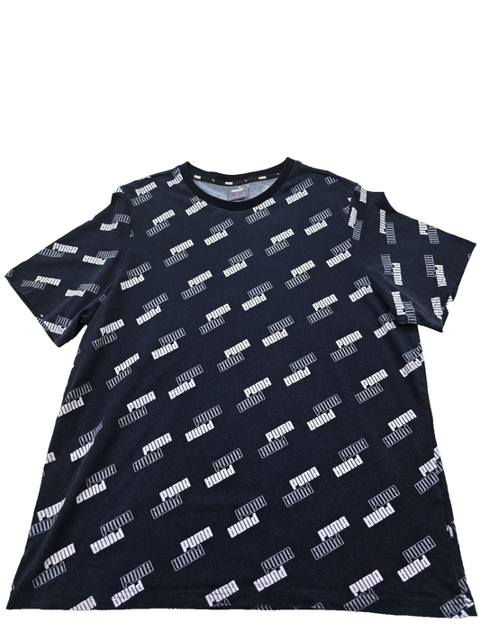 Puma Men's Black T-Shirt – Size XL, Logo, Cotton