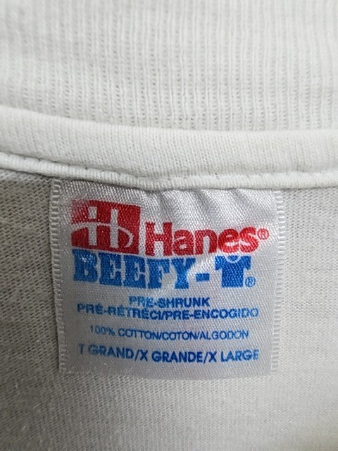 Hanes Beefy-T Men's XL White Cotton Crewneck T-Shirt Pre-Shrunk