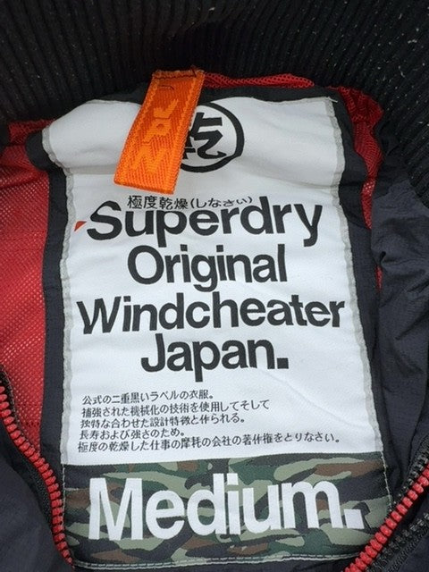 Superdry Windcheater Men's Medium Black Windproof Jacket