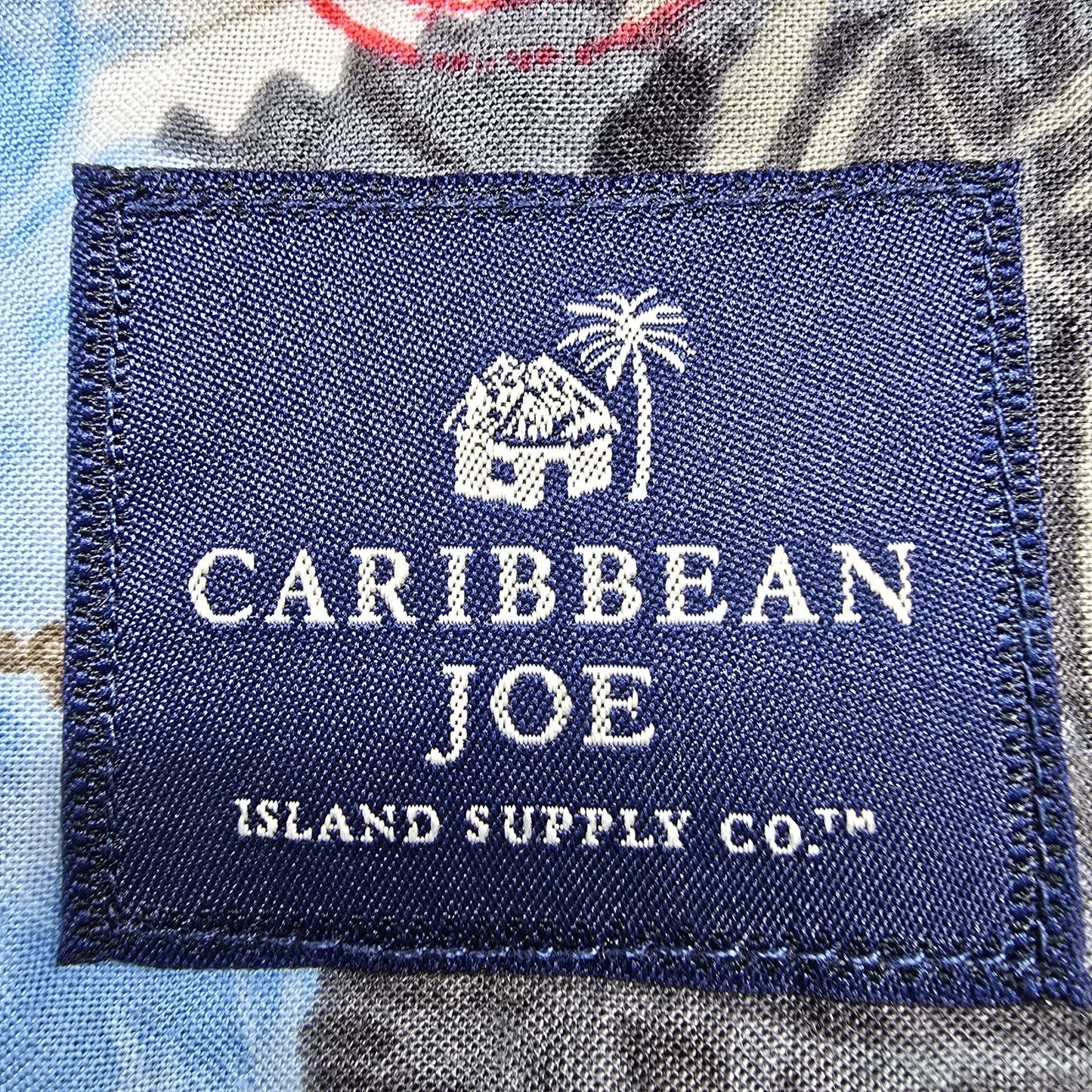 Caribbean Joe Men's Black Floral Hawaiian Shirt Size L