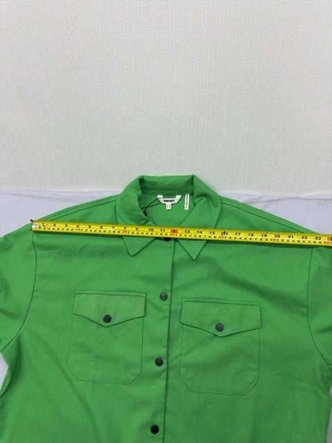 Koton Green Oversized Shirt Jacket EU 42 Snap Button Long Sleeve